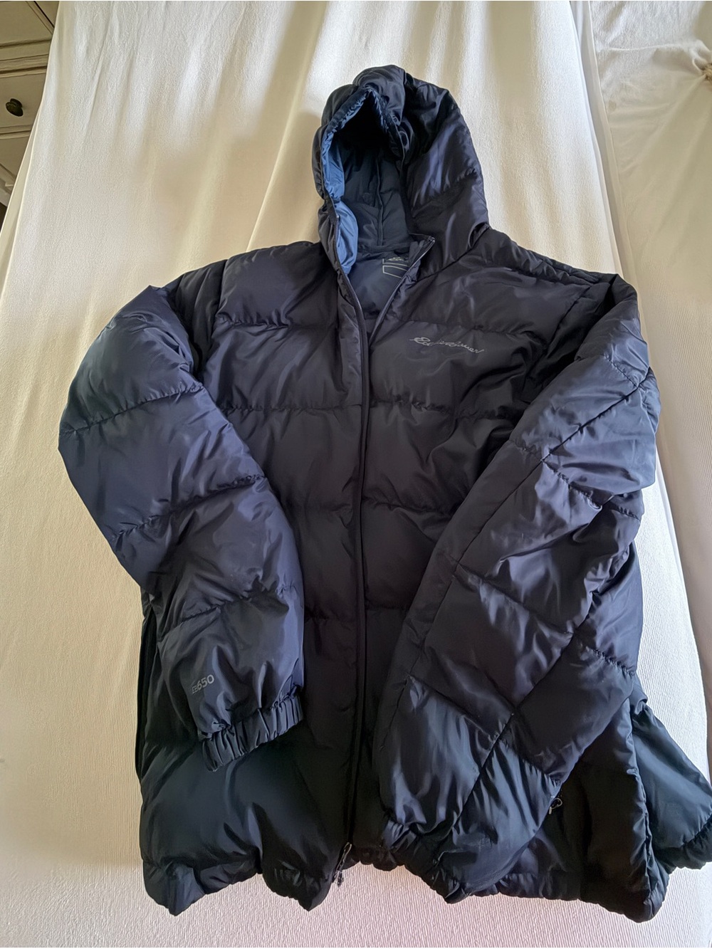 Eddie Bauer Men’s XL EB650 Down Puffer Jacket Navy
